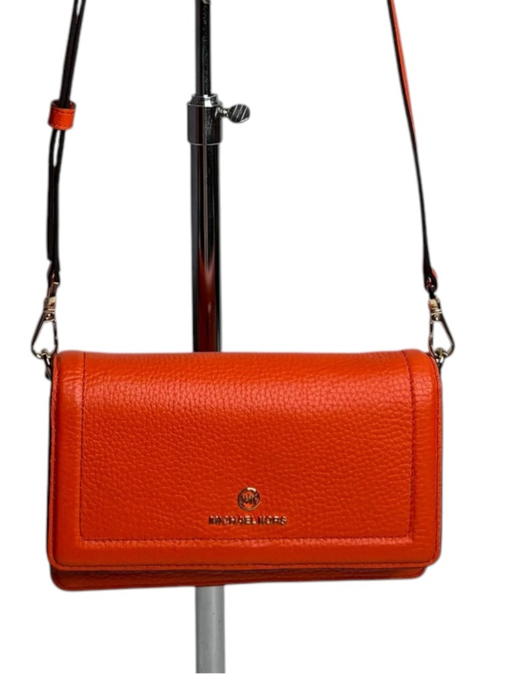 MICHAEL KORS Bright Orange Leather Crossbody Shoulder Wallet Bag NWOT